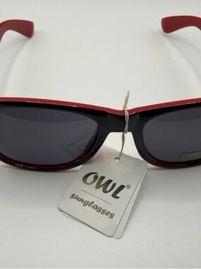 OWL Black/Red Sunglasses Unisex Fashion Shades